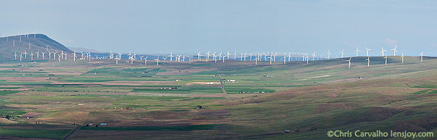 Stacker Butte Panorama View Wind Turbine Impact -- © Chris Carvalho/Lensjoy.com
